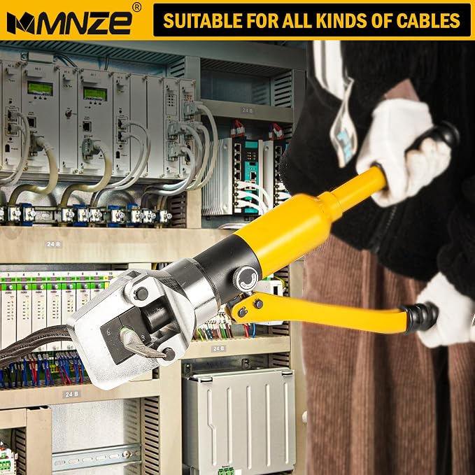 16 Ton Hydraulic Cable Lug Crimper Pliers 6 AWG to 800 MCM Hand Operated Hydraulic Crimping Tool Kit Wire Terminal Lug Battery Crimping Crimper with 12 Dies