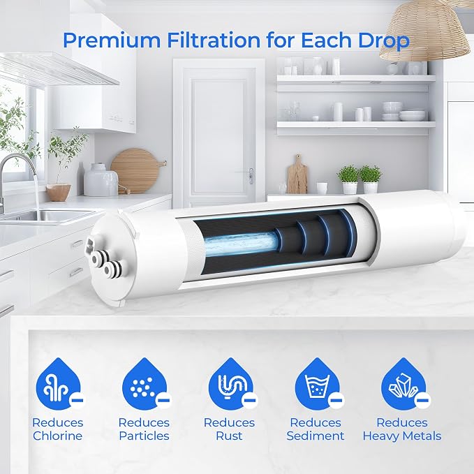 H2O Stage 4 Post Carbon Block CTO Replacement Filter, 1-Pack | Compatible with Pure Blue H2O Stage 4 Post CTO PB-TLRO4CB4T, 4 Stage PB‑TLRO4H50T Reverse Osmosis Water Filtration System