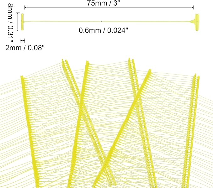 uxcell 75mm Tag Pins 3" Tagging Barbs Clothes Fasteners Tag Attachments for Clothes 5,000pcs, Yellow