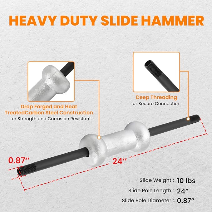 maXpeedingrods 13 Pcs Slide Hammer Dent Puller Set, Automotive Dent Remover, Heavy Duty Auto Body Truck Repair Tool Kit, 10LBS Slide Hammer Puller Set