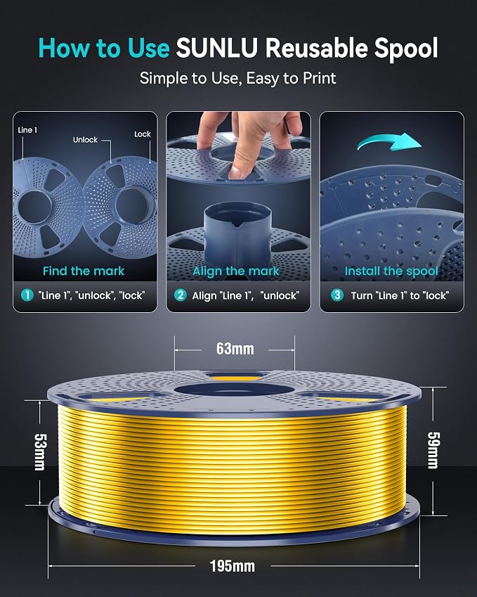 SUNLU 3D Printer Silk Filament,Shiny Silk PLA Filament 1.75mm, Smooth Silky Surface, Great Easy to Print for 3D Printers, Dimensional Accuracy +/- 0.02mm, Silk Purple 1KG