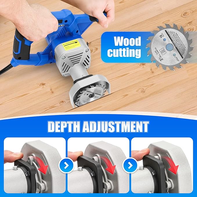 Toe Kick Saw EKS85, 3-3/8 in. Blades, 2 Alloy Blade for Woods, 1 Diamond Blade for Tiles and Stones, Flush Cutting, Special Circular Saw for Removing Subfloor or Tiles | 2 Alloy Blade for Woods, 1 Diamond Blade for Tiles and Stones, Flush Cutting, Circ...