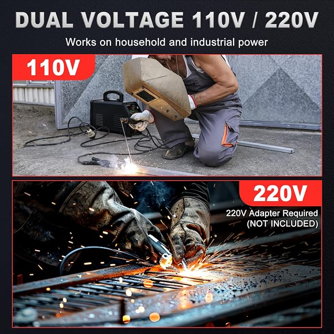 Stick Welder, 250Amp ARC Welding Machine with Large LED Display, Dual Voltage 110V/220V IGBT Inverter Portable Welder w/10 Rods, Ground Clamp, Electrode Clamp, Hot Start, Arc Force, Anti-Stick(Black)