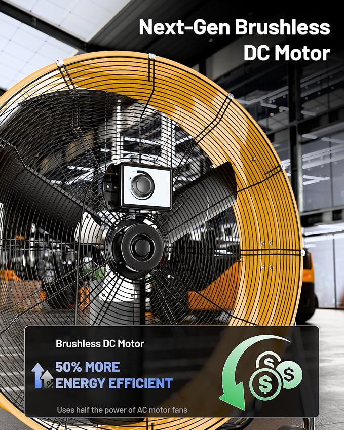 iLiving 36 Inches 16000 CFM Heavy Duty High Velocity Barrel Floor Drum Fan with DC Brushless Motor, Stepless Speed Adjustment for Workshop, Garage, Commercial or Industrial, UL Safety Listed