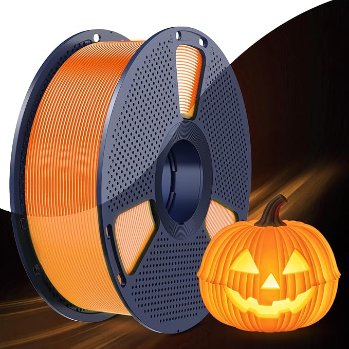 SUNLU Glow in The Dark PLA Filament, Neatly Wound Luminous PLA 3D Printer Filament 1.75mm Dimensional Accuracy +/- 0.02mm, Fit Most FDM 3D Printers, 1kg Spool (2.2lbs), (Cyber Orange PLA, Glow Orange)