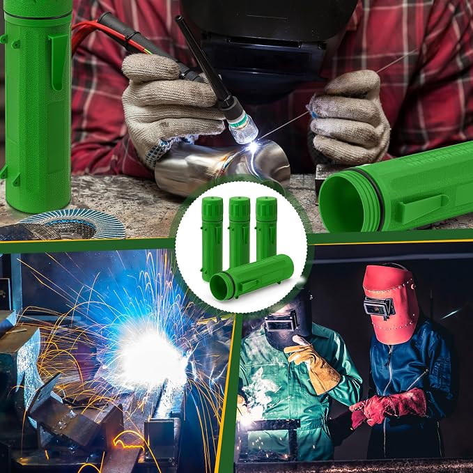 Zonon 4 Pcs Welding Rod Storage Tube 14 Inch Electrode Welding Rod Holder Container Airproof and Waterproof for Canister(Green)