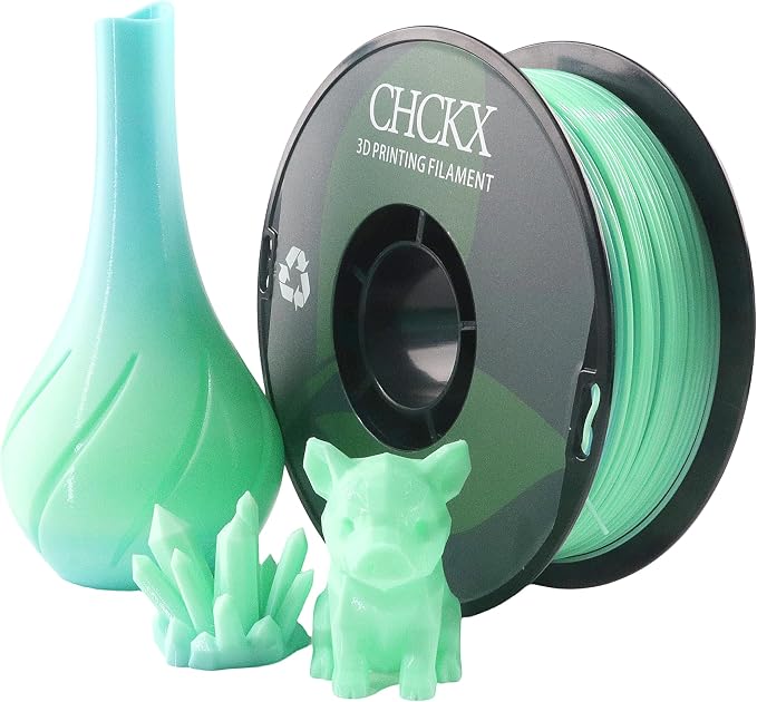 PETG Rainbow 3D Printer Filament, Dimensional Accuracy +/- 0.03 mm, 1kg Spool(2.2lbs), 1.75 mm Fit for Most 3D Printers,Green Blue