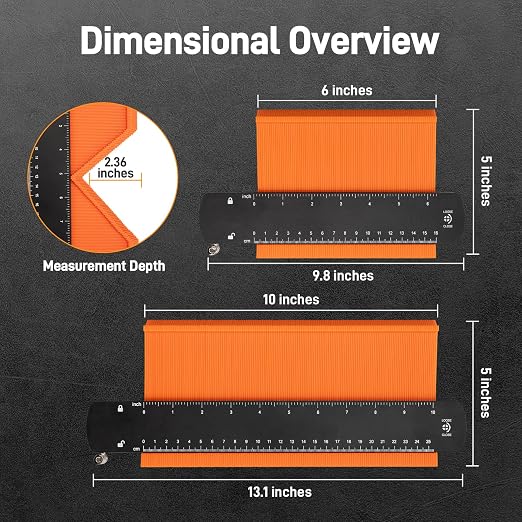 Teslong 10+6 Inch Contour Gauge with Lock, Fathers Day Dad Gifts from Daughter Son Wife, Precisely Copy Irregular Shape Contour Gauge Tool with Scale, Home Improvement Measuring Woodworking Tools