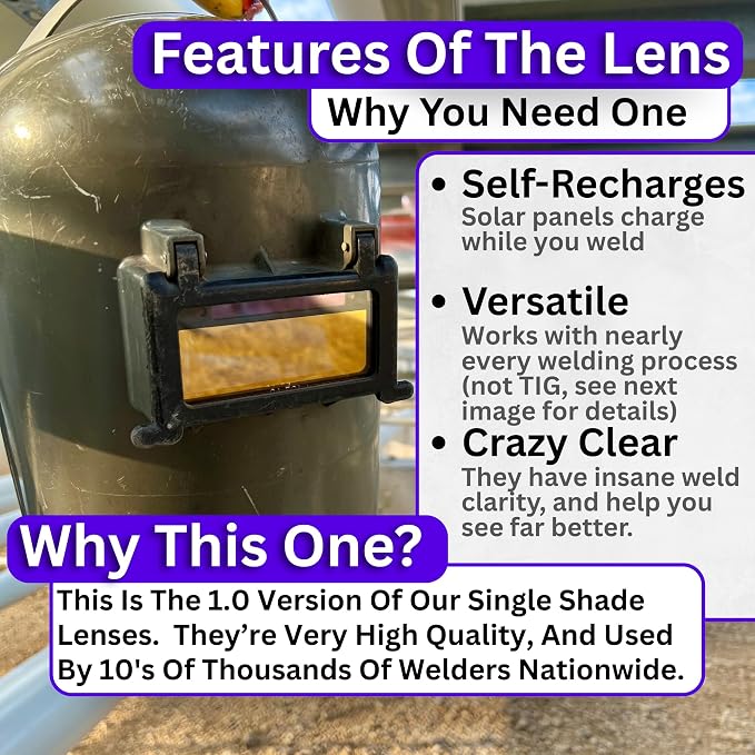 Ridge Products | Gold Shade 9 Auto Darkening Welding Lens | Cool Blue Welding Lens 2x4 1/4 | Shade 9 Welding Lens Auto Darkening | Perfect for a Sugar Scoop Welding Hood or Pancake Welding Hood