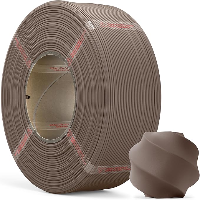 Matte PLA Refill Filament 1kg (2.2lbs) for Reusable Spools, 1.75mm Spool-Less 3D Printing Filament, Compatible with Bambu Lab 3D Printers - Dark Brown
