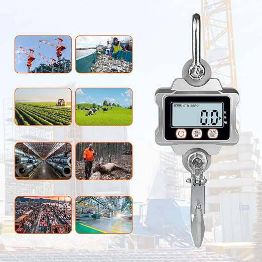 Hyindoor Digital Crane Scale 1000kg/2200lb Digtal Hanging Scale Heavy Duty Industrial Crane Scale for Farm, Factory, Construction, Hunting