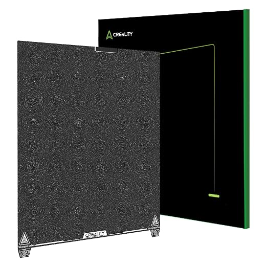 Creality Official K2 Plus Build Plate, 370x370mm Textured PEI Sheet Magnetic Flexible Removable Spring Steel Printing Plate 3D Printer Bed Plate (Without Magnetic Base)