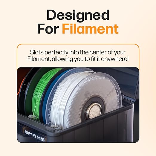 Filament Drying Desiccant (6 Pack) by Slice Engineering | 10X More Powerful Than Silica Gel | Infinitely Rechargeable | Prevent Wet Filament | Fits Perfectly Inside Spools | Made in The USA
