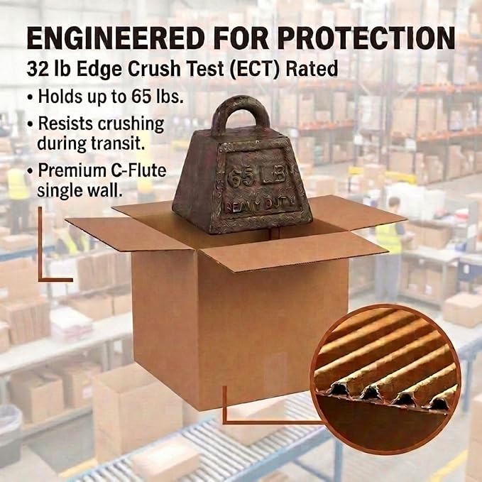 Box USA Cube Shipping Boxes 18"L x 18"W x 18"H (20-Pack) - Medium Corrugated Cardboard Packaging Boxes for Shipping, Packing, Moving, and Storage at Home, Office, or Business