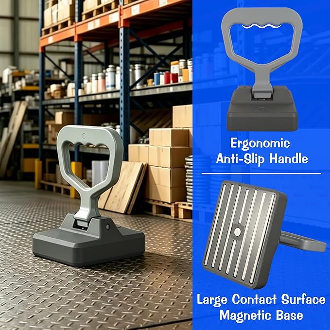 ULIBERMAGNET Heavy Duty Magnetic Sheet Handle,Magnetic Lifting with Quick Release,Magnetic Lifter Portable Material Collector with Ergonomic Handle for Thin Iron Plate,Tool Steel,Laser Cutting