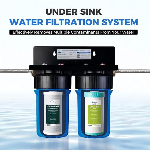 iSpring F2US21B-CPB Direct Connect US21B-CPB Replacement Filter Set, 4.5"x10" Undersink Water Filtration, Lead-Removal, GAC+KDF Cartridges