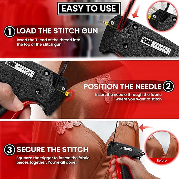 Perco Micro Stitching Gun Kit – Heavy-Duty Tagging Tool for Professional Use – Commercial-Grade Handheld Fastener Gun for Fabric Repairs & Craft Projects – Includes 1000 Black & 1000 White Fasteners
