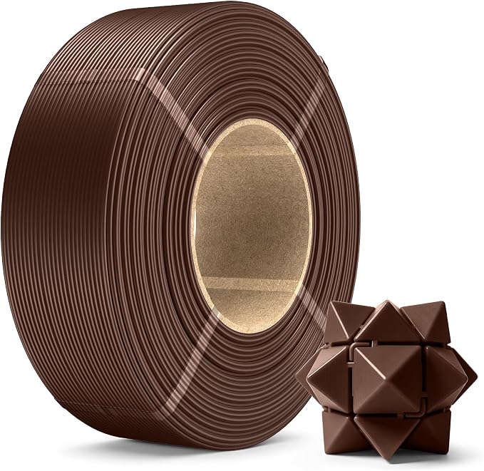 SUNLU PLA+2.0 3D Printer Filament Refill 1.75mm, 1KG Coffee Brown | High Toughness PLA+ Filament, No Spool Refill for Reusable Spools, Compatible with Bambu Lab 3D Printers, Coffee Brown