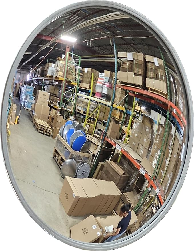 30" Outdoor Acrylic Round Convex Mirror, Security Mirror for Retail Stores, Warehouses, Driveways, and Parking Lots, Acrylic Mirror for Blind Spots and High-Traffic Areas