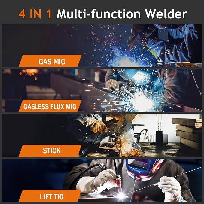 FEMEROL MIG Welder 110V 4 in 1 Multiprocess Welding Machine 135A Gas/Gasless Flux Core MIG Welder/Lift TIG/Stick With Synergy IGBT Inverter