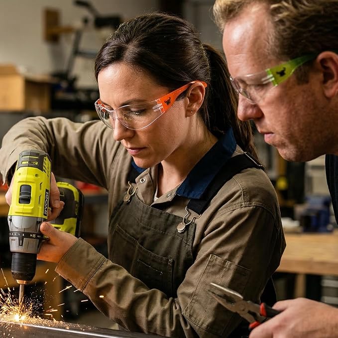 G & F Products - 13016-NEW 13016NEW Safety Goggles with 99% Protection Against UV-A, B & C Rays, Impact, & Ballistic Resistant & Clear Lenses 12 Count (Pack of 1) unisex