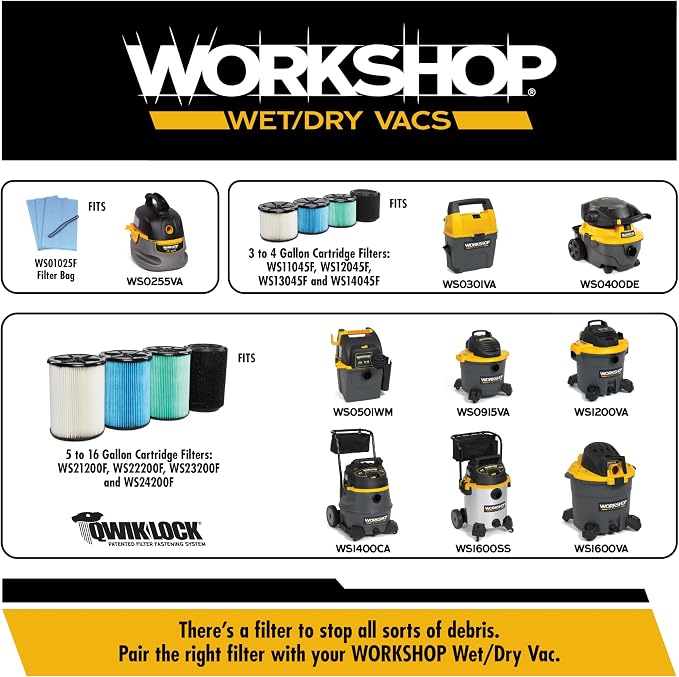 WORKSHOP Wet/Dry Vacs WS0255VA 2.5-Gallon 1.75 Peak HP Shop Vacuum Cleaner