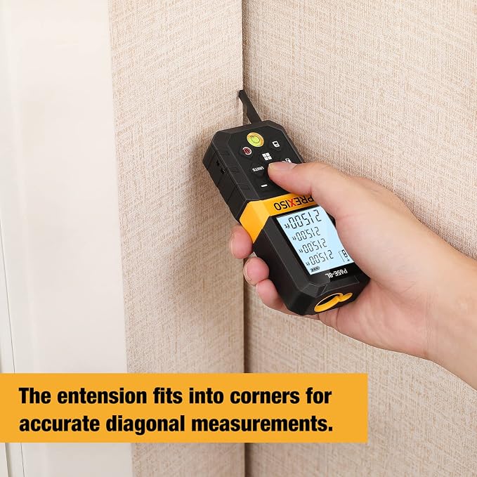 PREXISO 215Ft Laser Measure with Entension for Diagonal Measuring & PREXISO 360° Laser Level with Tripod, 100Ft Dual Power Self Leveling