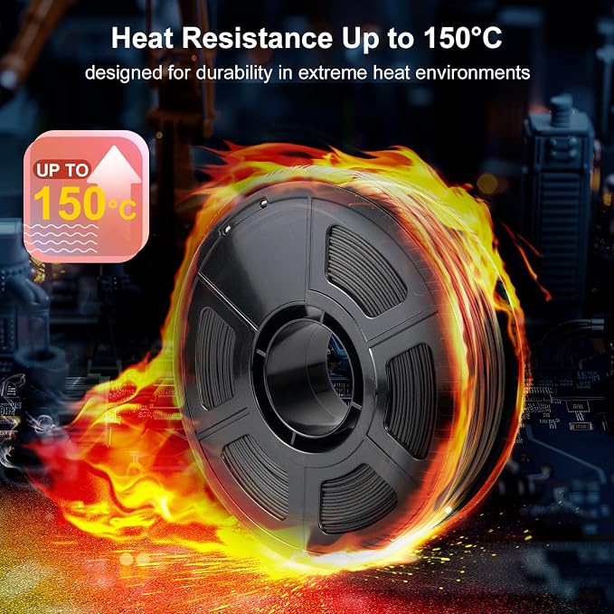 IEMAI PAHT Carbon Fiber Nylon Filament 1.75mm Matte Black 1KG, Industrial PAHT-CF 3D Printer Filament Extremely High Temperature & Chemical Resistant, High Stiffness & Strength