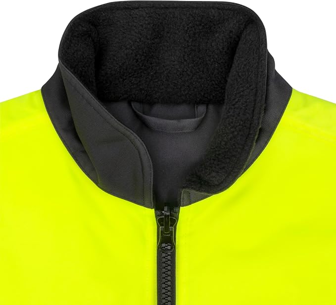 Radians SJV41B Unisex Class 2 High Visibility Reversible Insulated Safety Vest with Color Blocking, Green/Black, Size XL