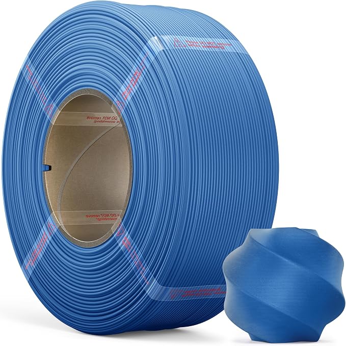 Matte PLA Refill Filament 1kg (2.2lbs) for Reusable Spools, 1.75mm Spool-Less 3D Printing Filament, Compatible with Bambu Lab 3D Printers - Marine Blue