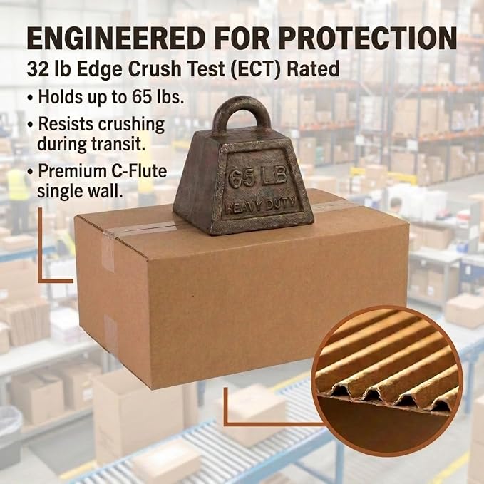 BOX USA Shipping Boxes 16"L x 10"W x 6"H, 25-Pack Medium Corrugated Cardboard Boxes for Shipping, Mailing, Packing, Packaging and Storage