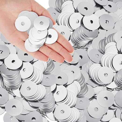 Yaocom 400 Pieces 1/4" x 1-1/4" Zinc Fender Washers Thickness 1mm Fender Washers for Wood and Wet Environment