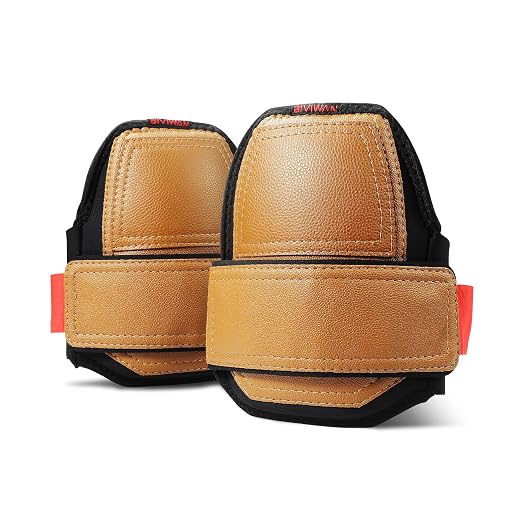 Leather Knee Pads, One Strap Non-slip Knee Pads, Machine Washable, Durable,Large Size