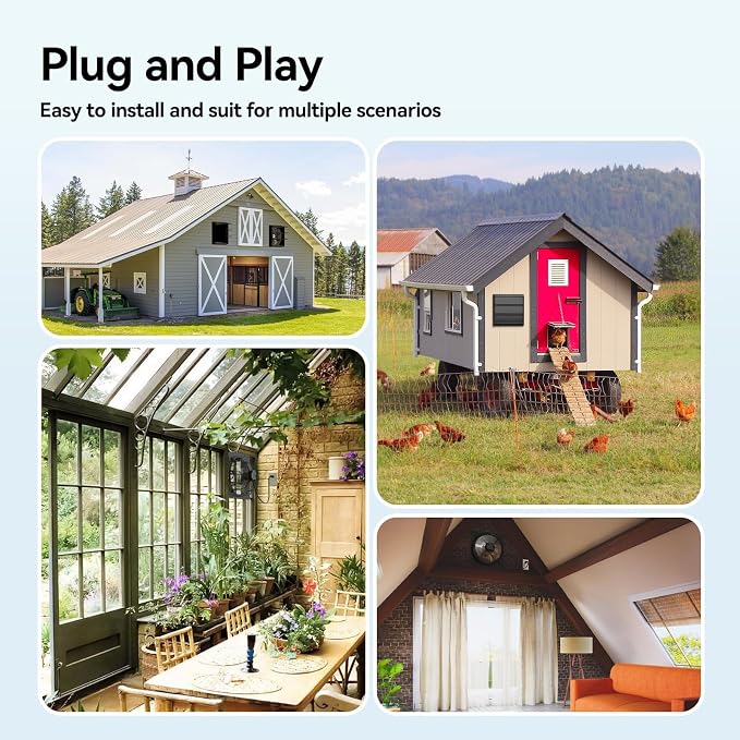 addlon 14 Inch Shutter Exhaust Fan Wall Mounted with 35W EC Motors and Remote, 1400CFM, Timer, 8 Speeds, Low Noise, Easy to Install, Plug in Ventilation Fan for Garages,Greenhouse, Attic, Chicken Coop
