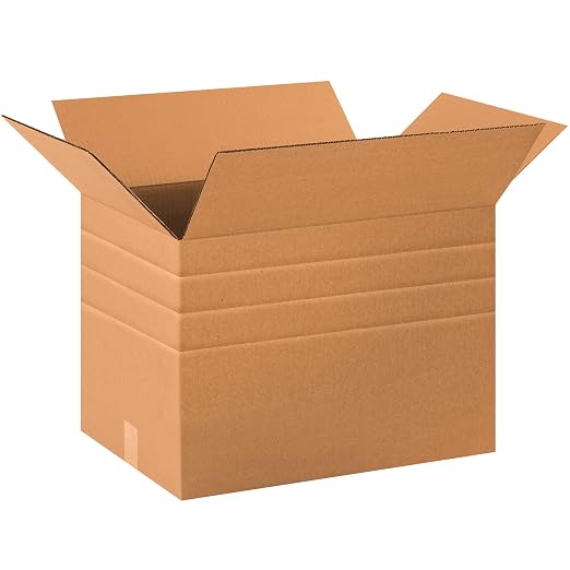 Box USA Moving Boxes, 20"L x 14"W x 14"H 15-Pack - Multi-Depth Standard Corrugated Cardboard Box for Packing, Shipping and Storage