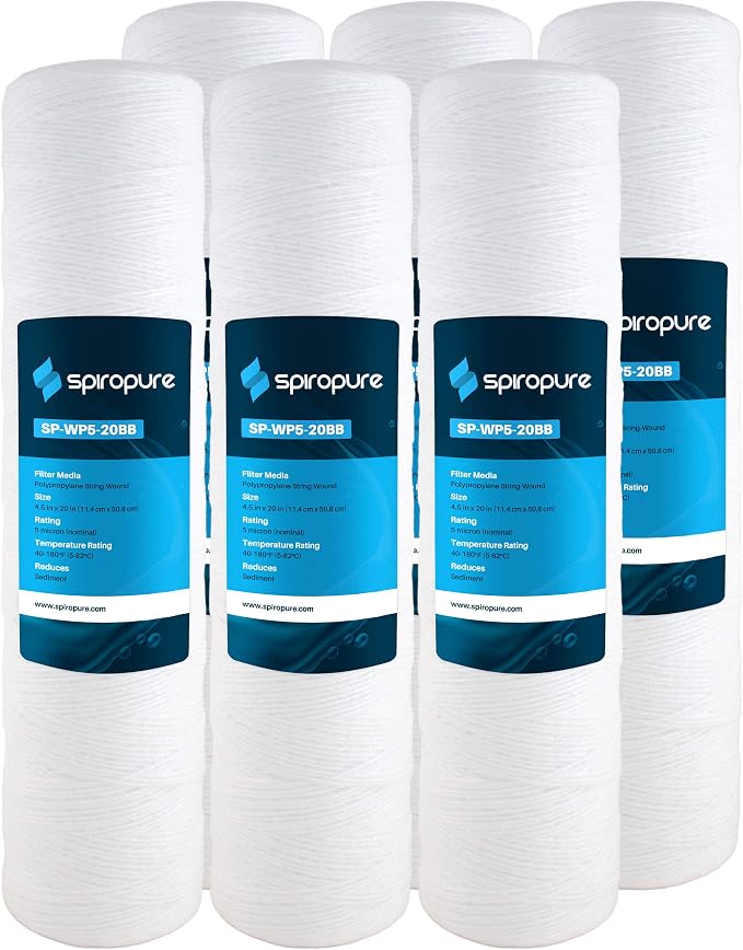 SpiroPure 20x4.5 5 Micron Water Filter SWC-45-2005 WP5BB20P 355223-43 6Pack