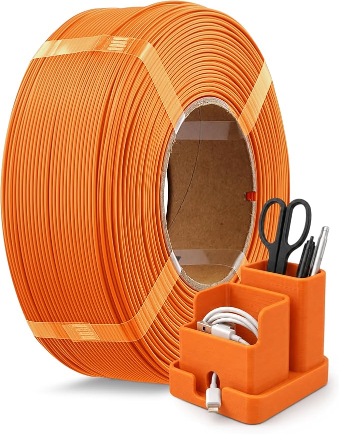 OVERTURE High Speed Refill PLA+ 3D Printer Filament 1.75mm, Upgraded Rapid PLA 2.0 with Enhanced Toughness & Stability, 1kg (2.2lb) Refilament for Bambu Lab (Orange)