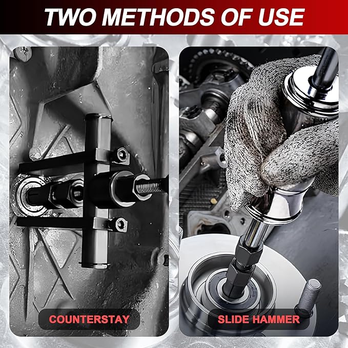 12pcs Motorcycle Blind Hole Bearing Puller Kit, Motorcycle Slide Hammer Puller Set, Pilot Insert Inner Bearing Remover Tool with 8-32mm Collets