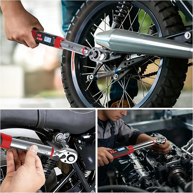 3/8" Drive Digital Angle Torque Wrench 2-44 Ft.lb (3-60 N.m), Angle Measurement 0.1° with LED Display & Buzzer, for DIY Auto Car Motorcycle Repair & Engineering