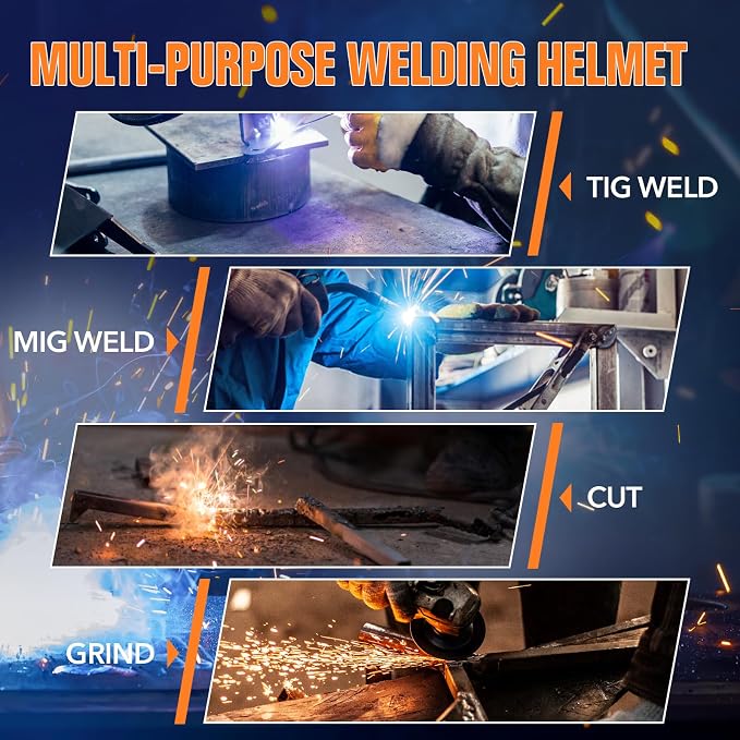 TRQWH Auto Darkening Welding Helmet Large Viewing True Color Solar Powered Welding Hood & Welding Backpack for Men Waterproof Reinforced Bottom Large Capacity