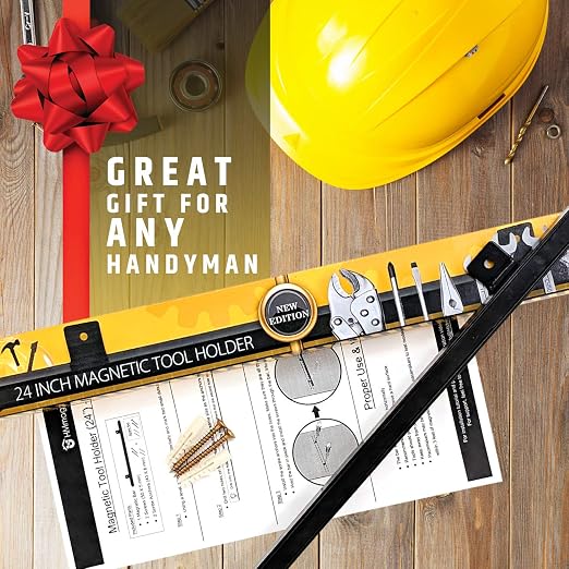 HMmagnets 24" Heavy-Duty Magnetic Tool Holder (Upgraded Version) - Extremely Powerful Magnetic Pull Force to Hold Heavy Tools - Professional Space-Saving Magnetic Bar - Tool Organizer Rack/Strip