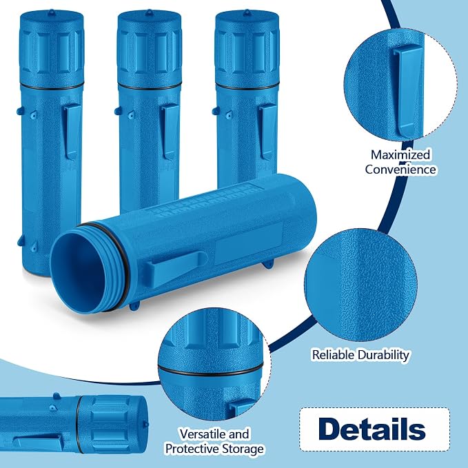 Zonon 4 Pcs Welding Rod Storage Tube 14 Inch Electrode Welding Rod Holder Container Airproof and Waterproof for Canister(Blue)