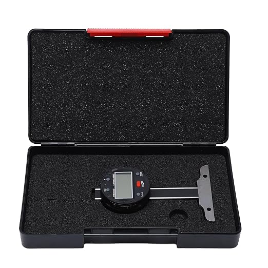 Electronic Depth Gauge 0-50.8mm/0-2in Micrometer with LCD Display and USB Data Transfer, High Precision Stainless Steel Digital Depth Measuring Tool