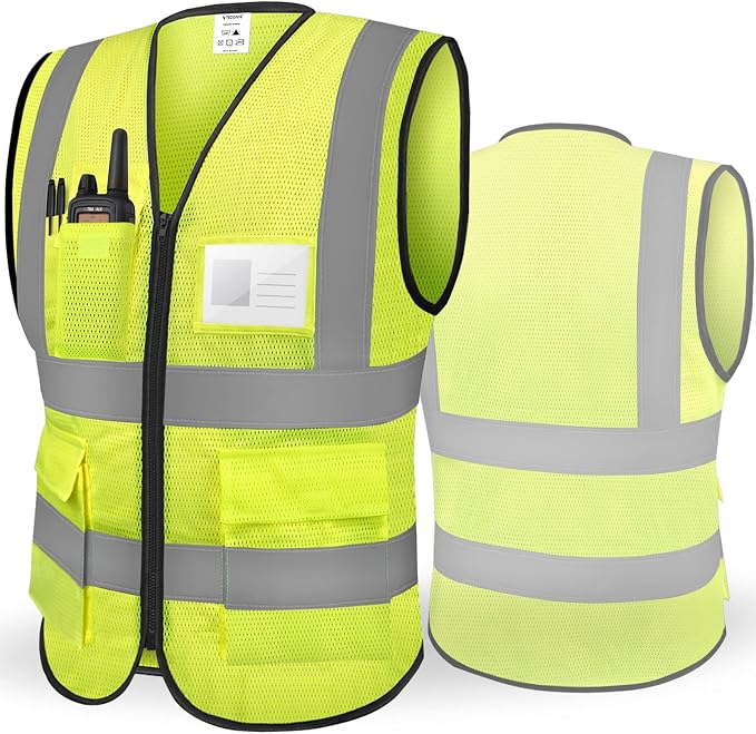 TICONN Reflective Safety Vest (1PK,L) + Adjustable Weighted Vest 4-10lbs