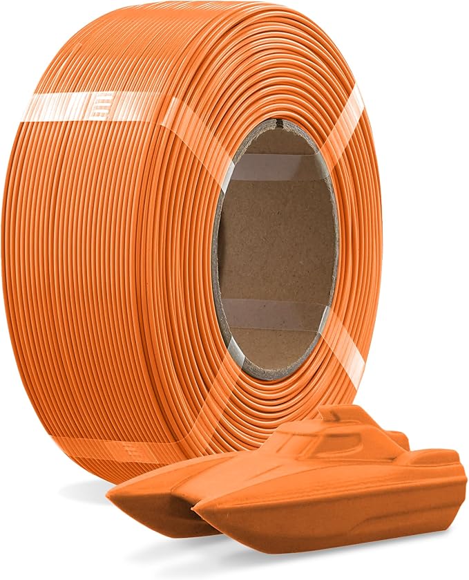 OVERTURE Refill PETG 1.75mm Spoolless 3D Printer Filament, 1kg (2.2lb) Refilament for Bambu Lab Reusable Spool, Accuracy +/- 0.02 mm, Fit Most FDM 3D Printers(Orange)
