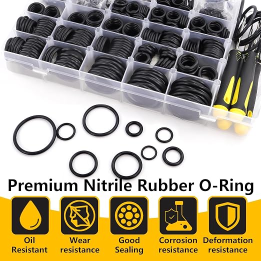 1540 PCS O Ring Assortment Kit with 4 Pick & Hook Tools - 32 Sizes Metric Nitrile Rubber O-Rings Kit for Pressure Washer, Automotive Repair, Industrial, Plumbing