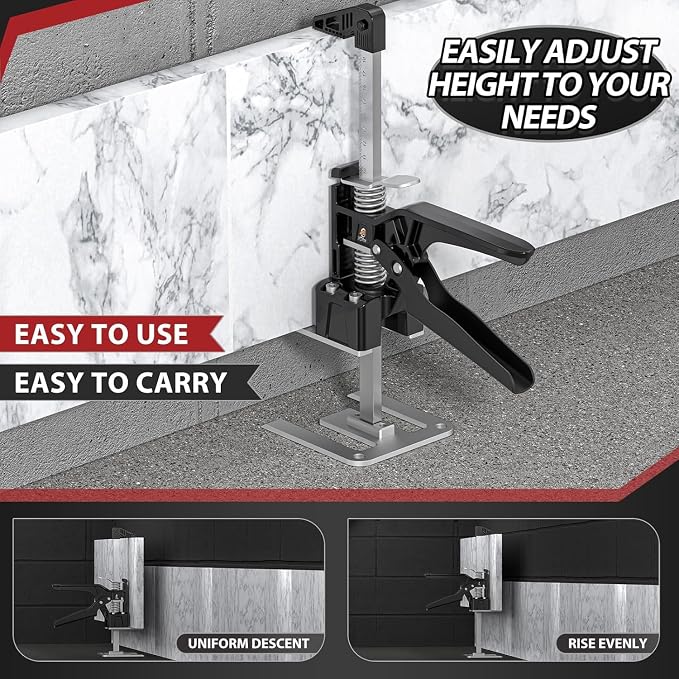 XClifes Labor Saving Arm Jack Handle 2 Pack, Construction Jack, Wall Tile Locator, Multi Function Height Adjustment Lifting Device, Door Panel Lifting Cabinet, Raised 9.8 in, Pair Dynamic Load 420 LB