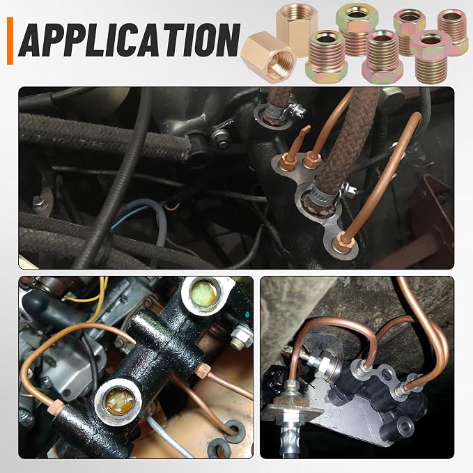 1/4" Brake Line Repair Kit, Double & Single Brake Line Flaring Tool Kit + 2 Set 25ft 1/4 Inch Brake Line with 80 Pcs Fittings(6 Unions Included) + Brake Line Bender