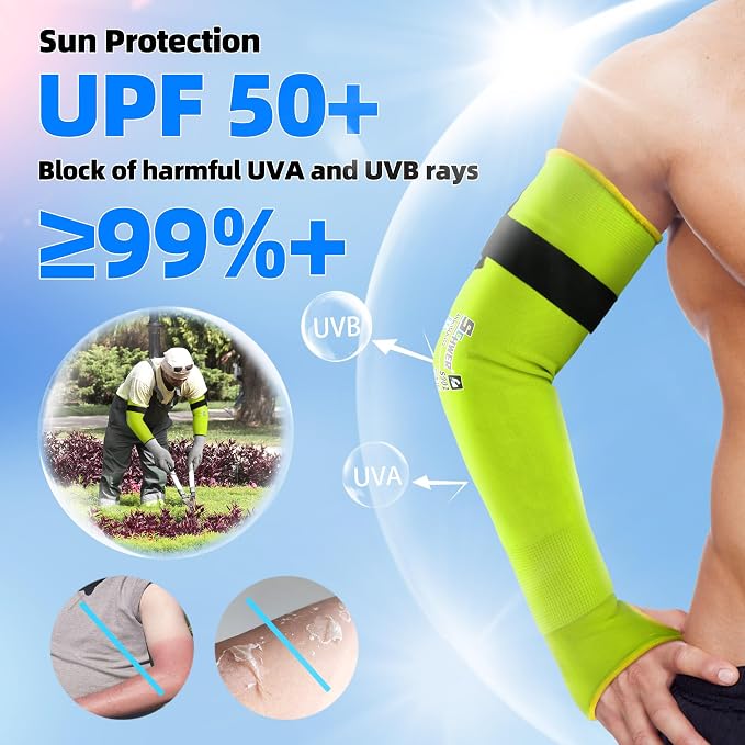 Schwer ANSI A6 Cut Resistant Sleeves, 18 inch Protective Arm Sleeves with Thumb Hole for Arm Work Protection, Arm Guards for Gardening, Cutting Metal, Repairing, Kitchen, Pet Grooming (1 Pair, Yellow)