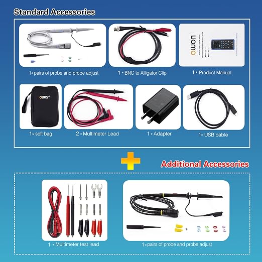 70MHz Bandwidth Oscilloscope, OWON HDS272 Dual Channel Oscillograph, with Digital Oscilloscope Multimeter Tester Functions for Auto Measurement Educational Laboratory Testing OWON HDS272/70MHz/2CH